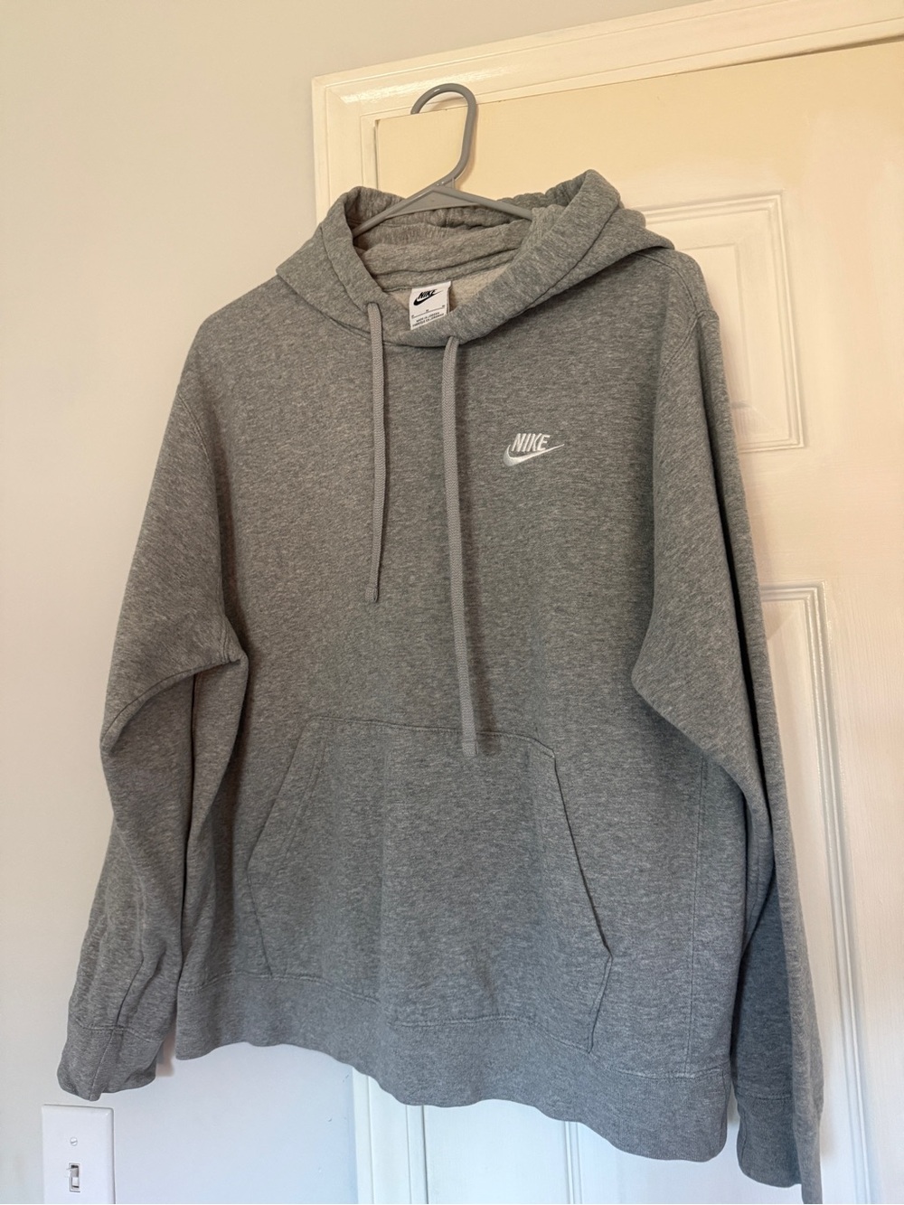 Nike Gray Hooded Pullover with White Swoosh